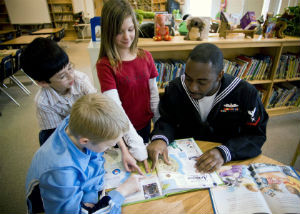 Navy Man Mentoring Kids